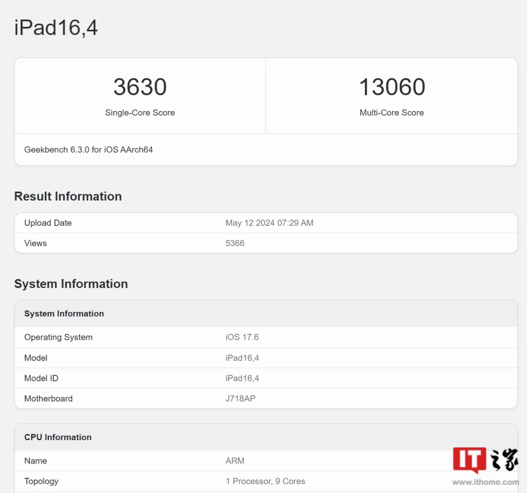 Geekbench iPad Pro
