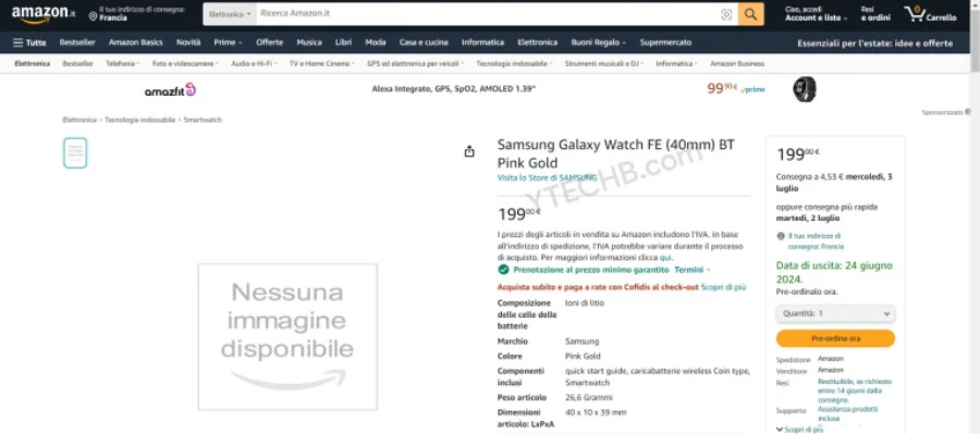 Samsung Galaxy Watch FE Price