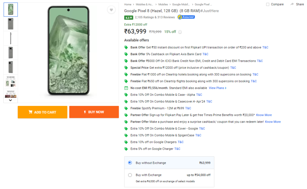 Google Pixel 8 offer