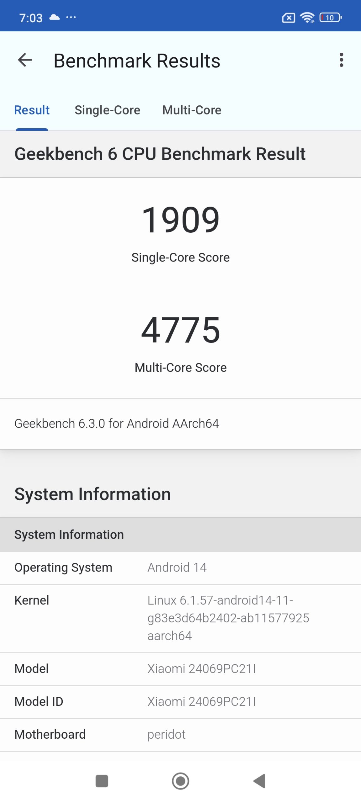 Poco F6 Geeekbench