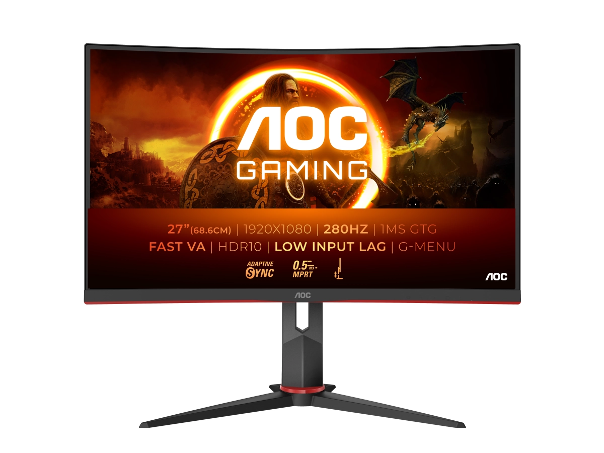 Best Curved Gaming Monitor 27 Inch AOC has Unveiled a 27-inch Curved Gaming Monitor with 280Hz Refresh
