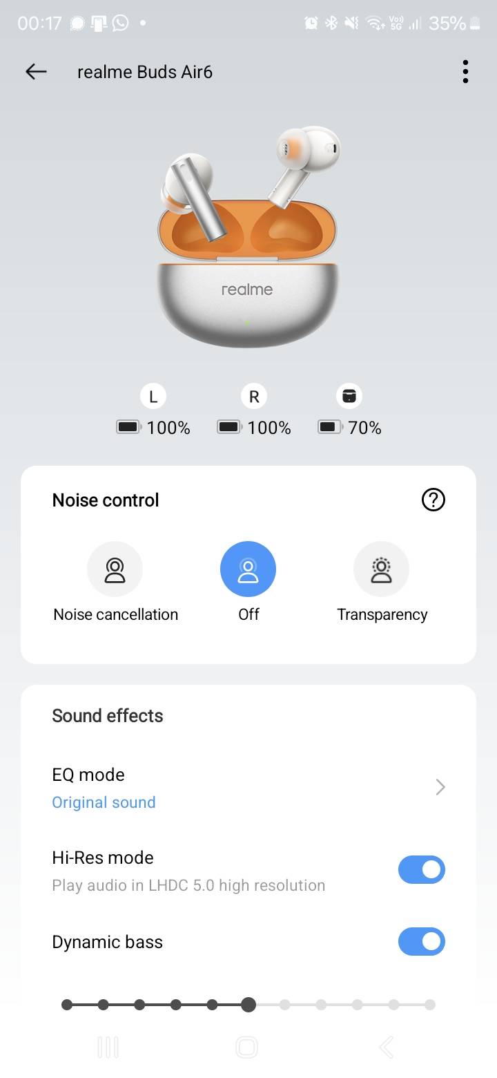 Realme Buds AIr 6 - Realme Link app