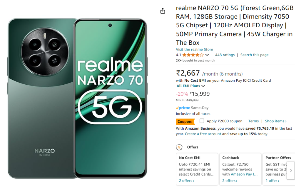 realme NARZO 70 5G deal