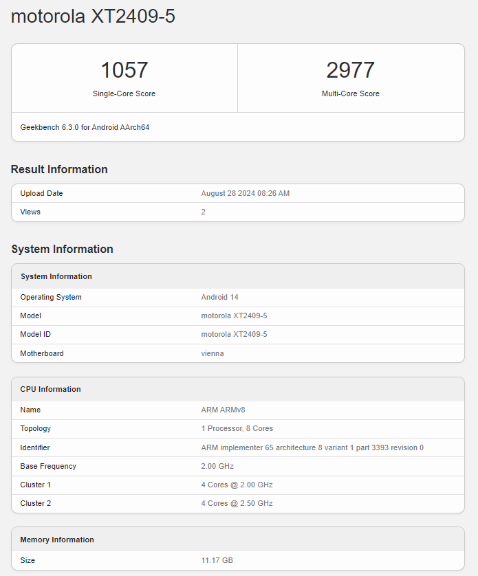 motorola XT2409-5 Geekbench
