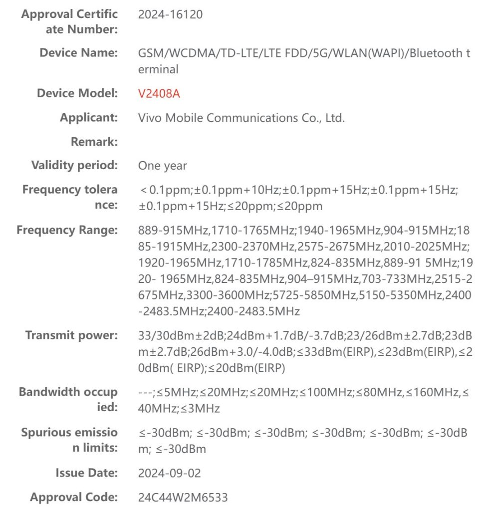 iQOO 13 radio certified