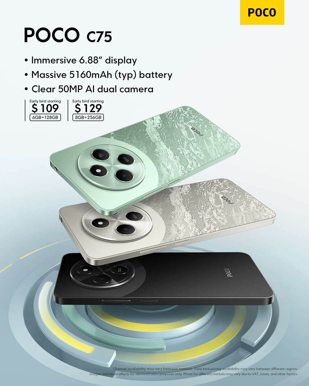 Poco C75 to be priced at $109, launch date, design officially