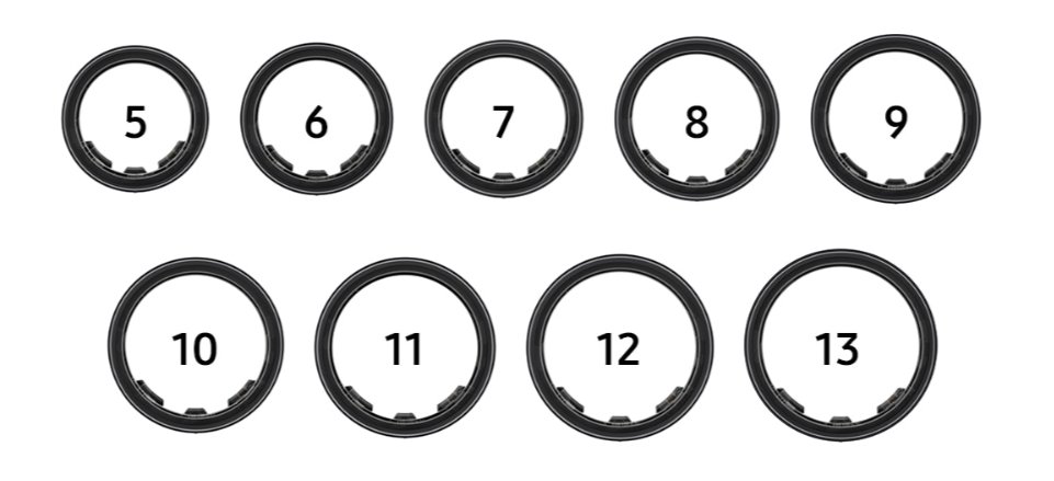 Samsung Galaxy Ring size options