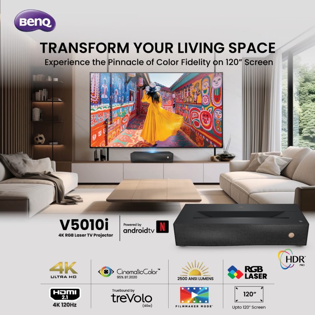 BenQ V5010i launched in India, 4K ultra short throw projector for sunning home entertainment