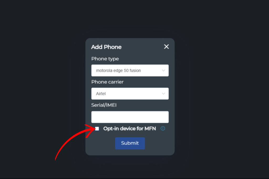 Motorola MFN registration