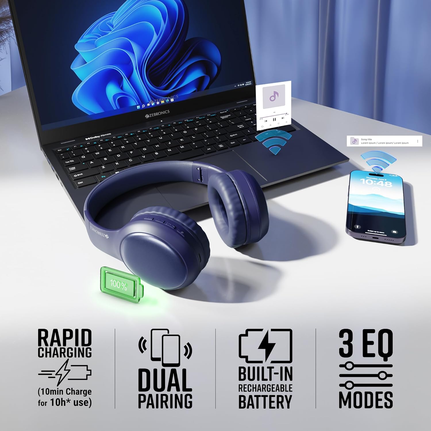 Zebronics Zeb-Thunder Max wireless headphones