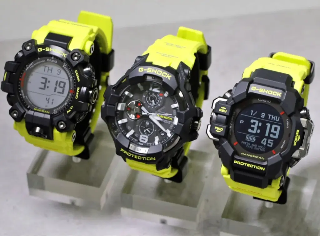 Casio's G-Shock Master of G 'Caution Yellow' Series Drops