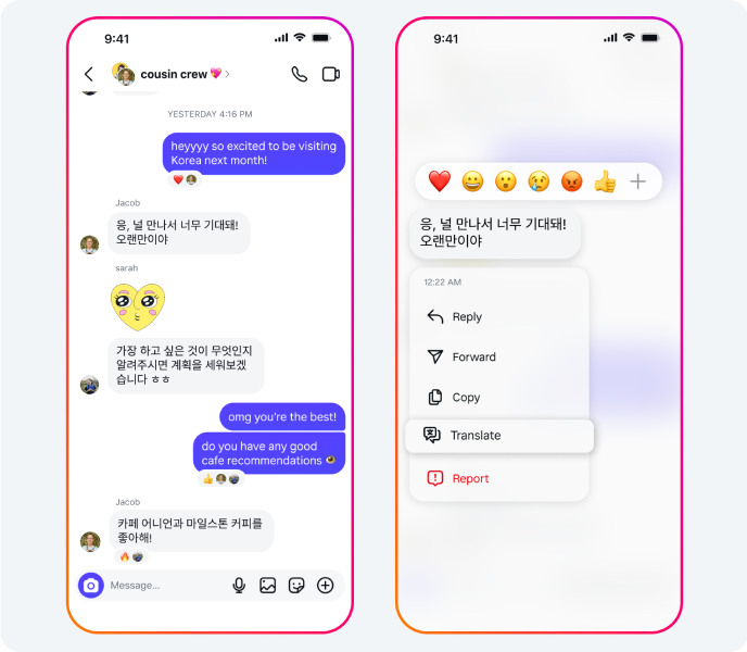 Message Translation in Instagram