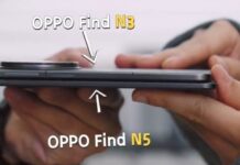 Oppo Find N5 shows off its slim design a comparison against the Find N3 Oppo Find N5