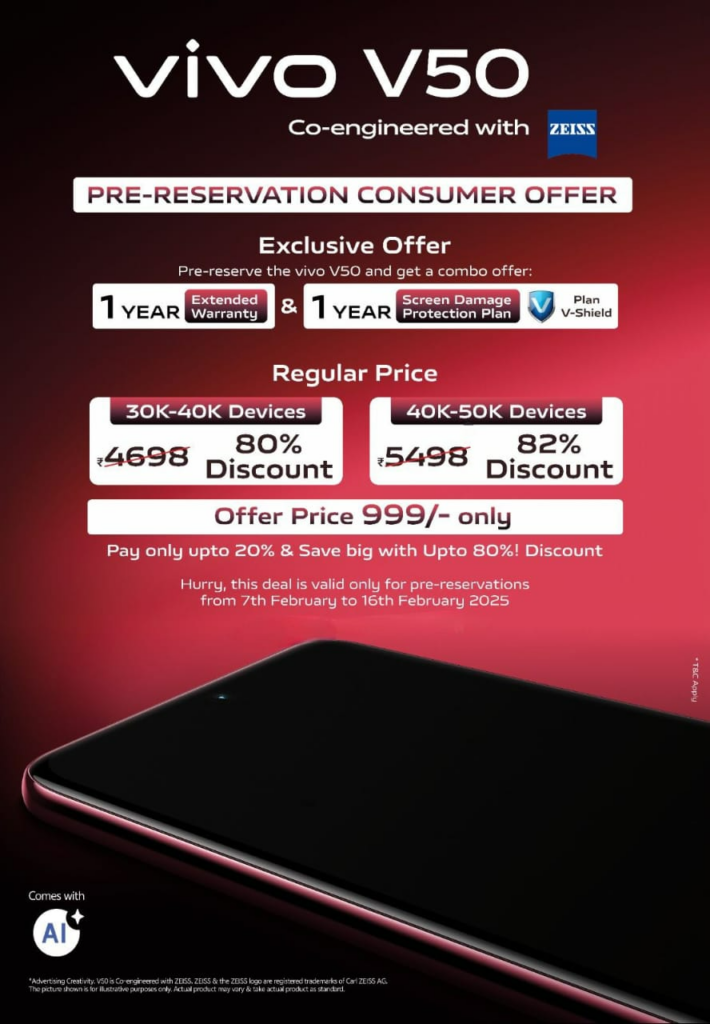 Vivo V50 pre-order info