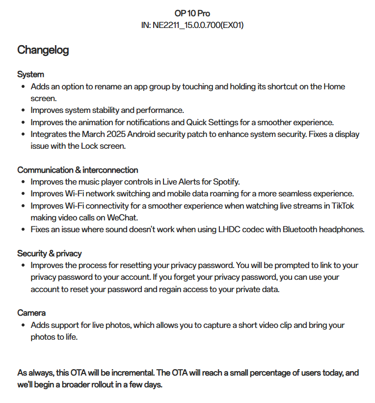 OnePlus 10 Pro 5G OxygenOS 15.0.0.700