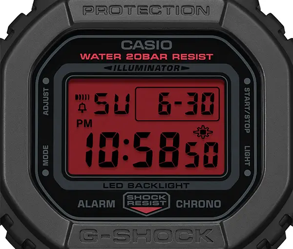 G-SHOCK　DW-5600BBR-1JF CASIO G-SHOCK DW-5600BBR-1JF BLACK AND BOLD RED 42.8mm