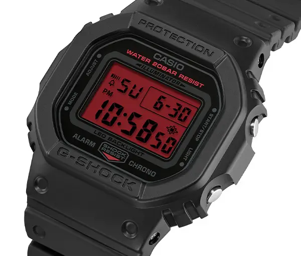 IN HAND! NEW CASIO G-SHOCK DW-5600BBR-1JF BLACK AND BOLD RED