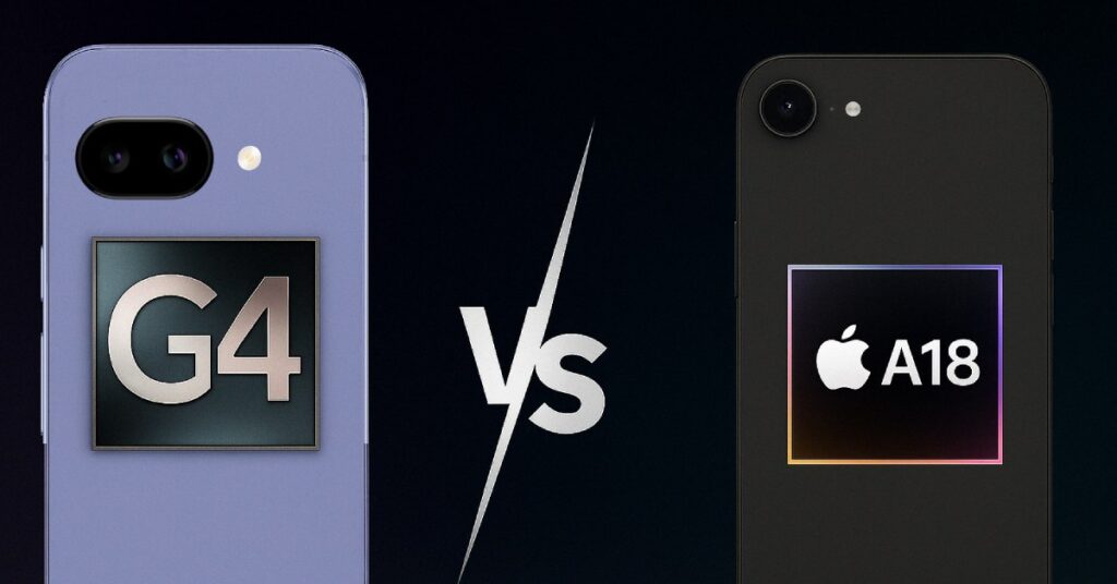 Pixel 9 Tensor G4 vs iPhone 16e Apple A18 chip