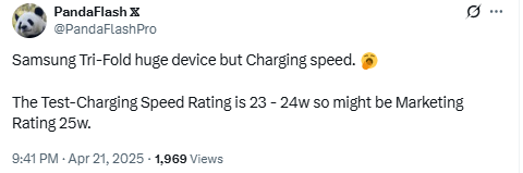 Perbandingan kecepatan charging Samsung Galaxy G Fold dengan ponsel lain