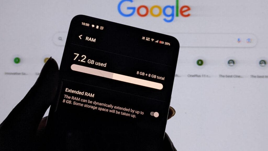 Ilustrasi fitur Extended RAM pada smartphone vivo