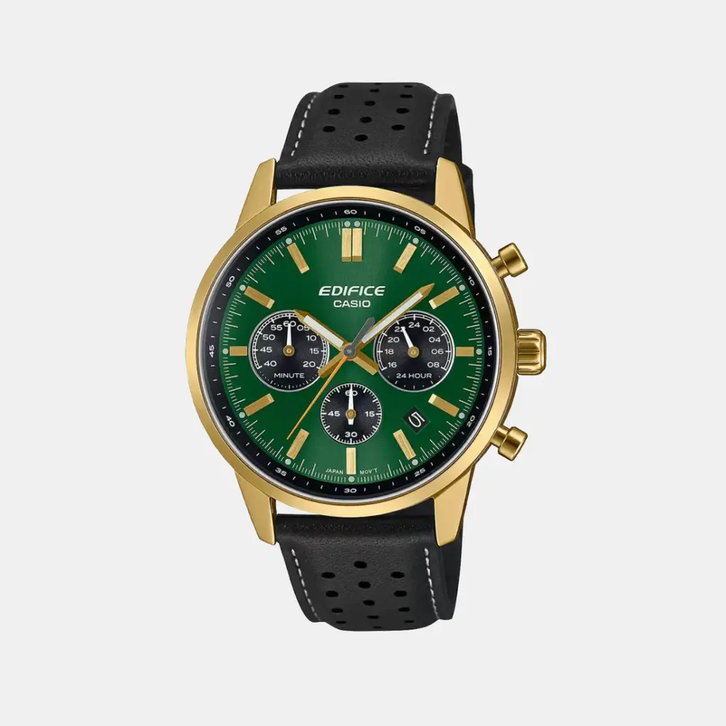 Casio Edifice EFR-575CL-3A dengan desain dual tone hijau dan emas