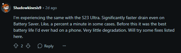 Galaxy S23 dengan One UI 7 menunjukkan indikator baterai rendah