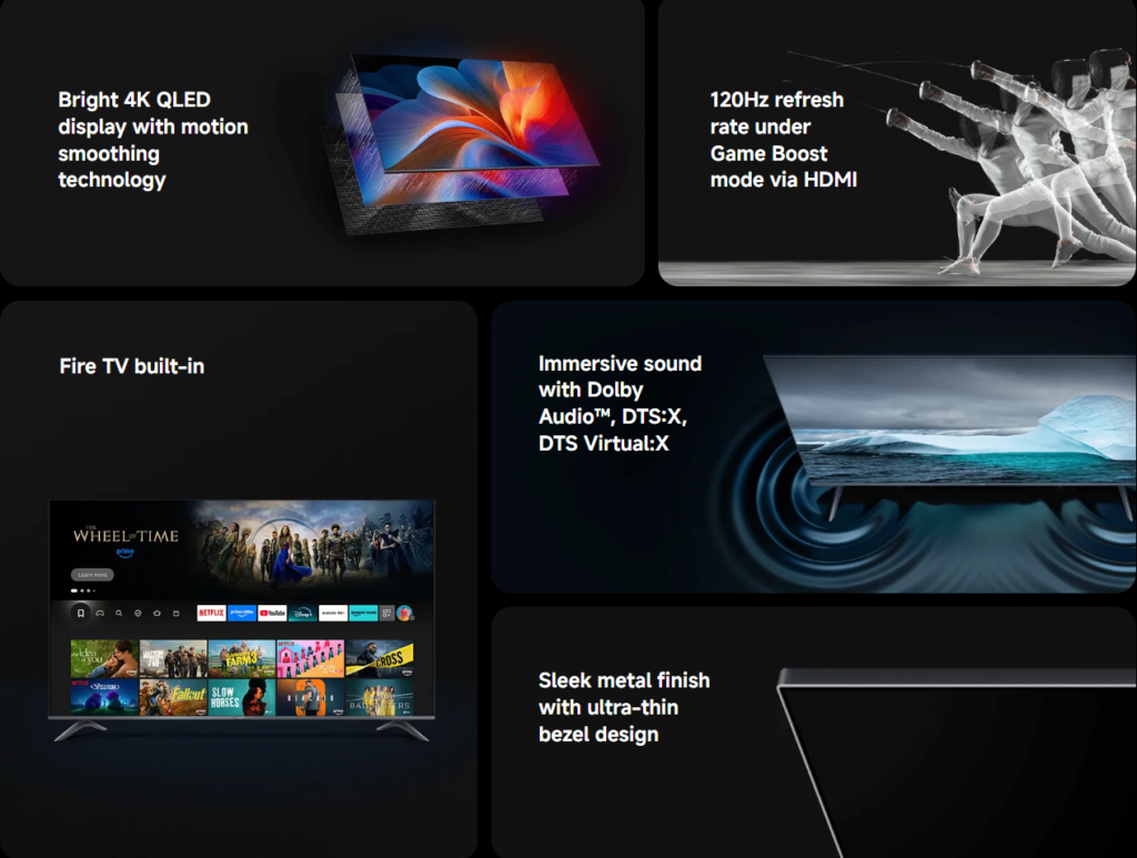 Xiaomi 4k Qled फायर टीवी
