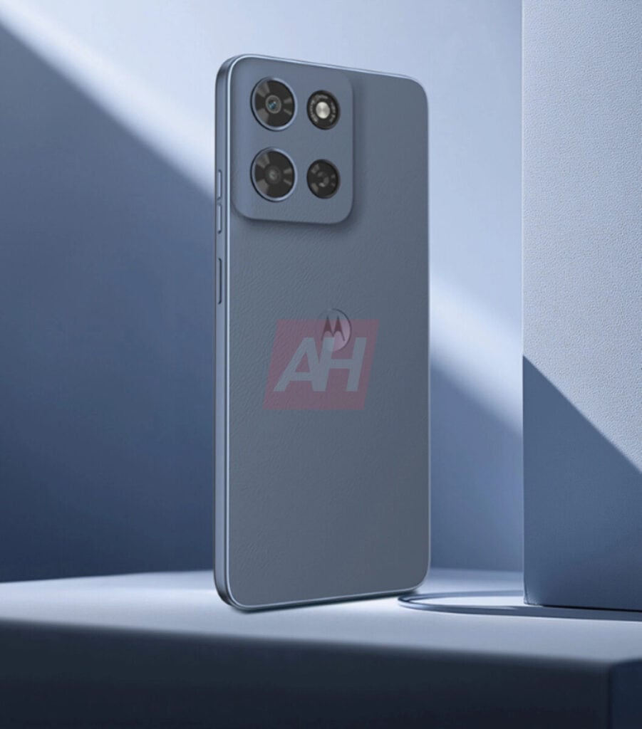 Desain Moto G 2026 dengan backcover vegan leather warna Pantone 2376C