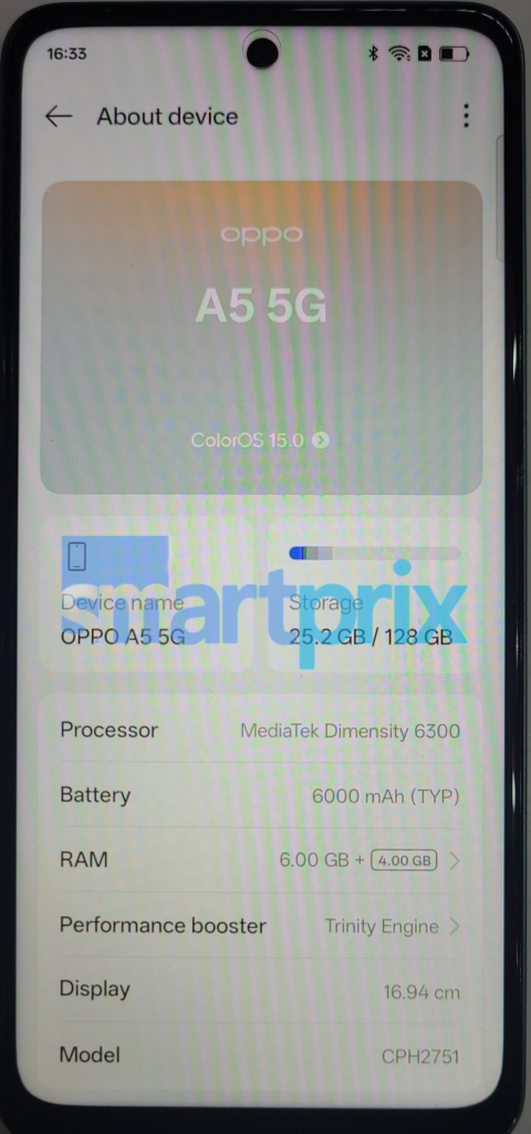 Oppo A5 5G live shot