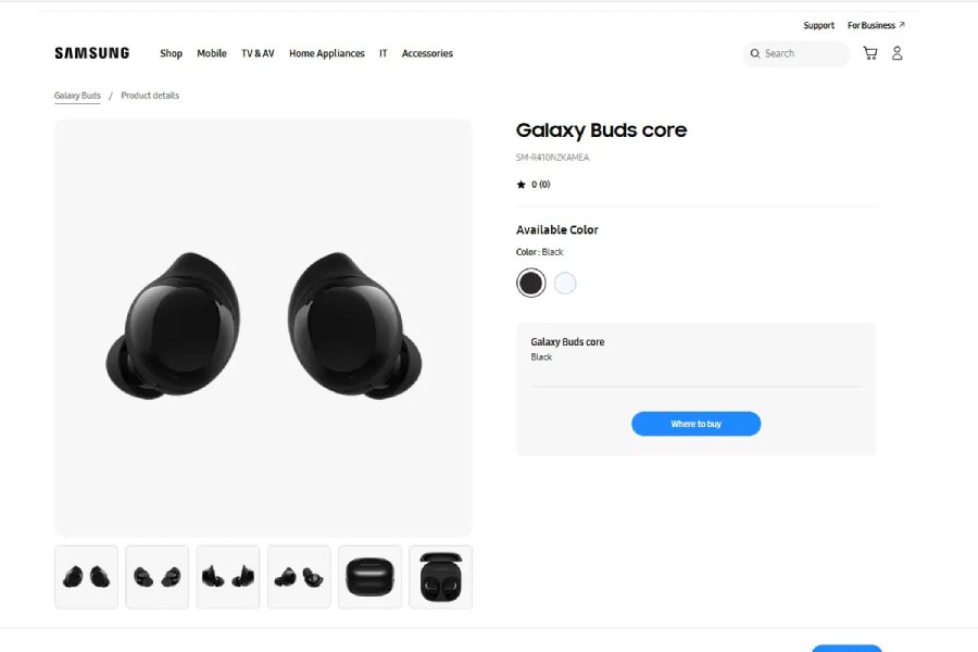 Samsung Galaxy Buds Core Listing