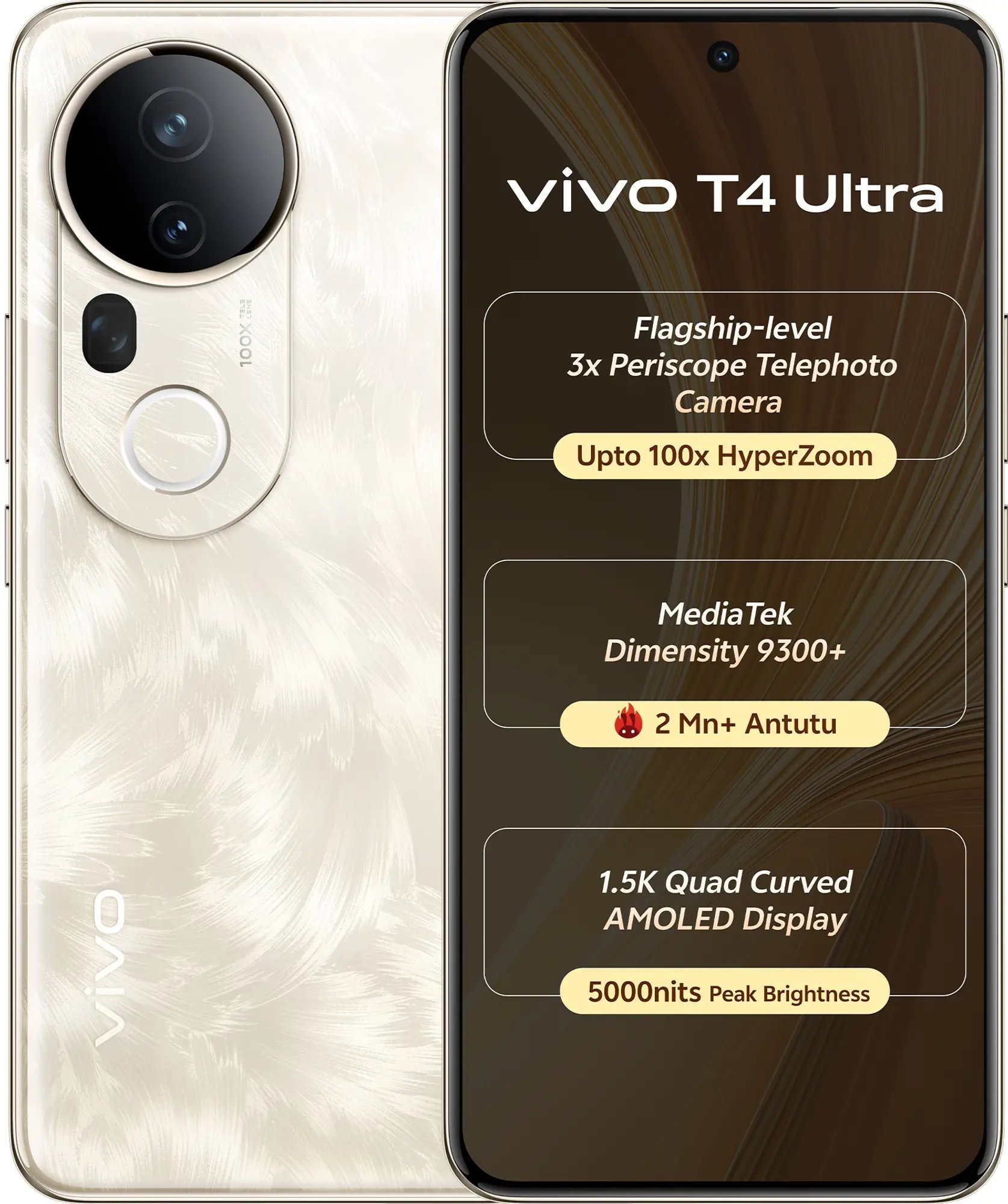 Vivo T4 Ultra 5G launched quadcurved 120Hz AMOLED display, 3x