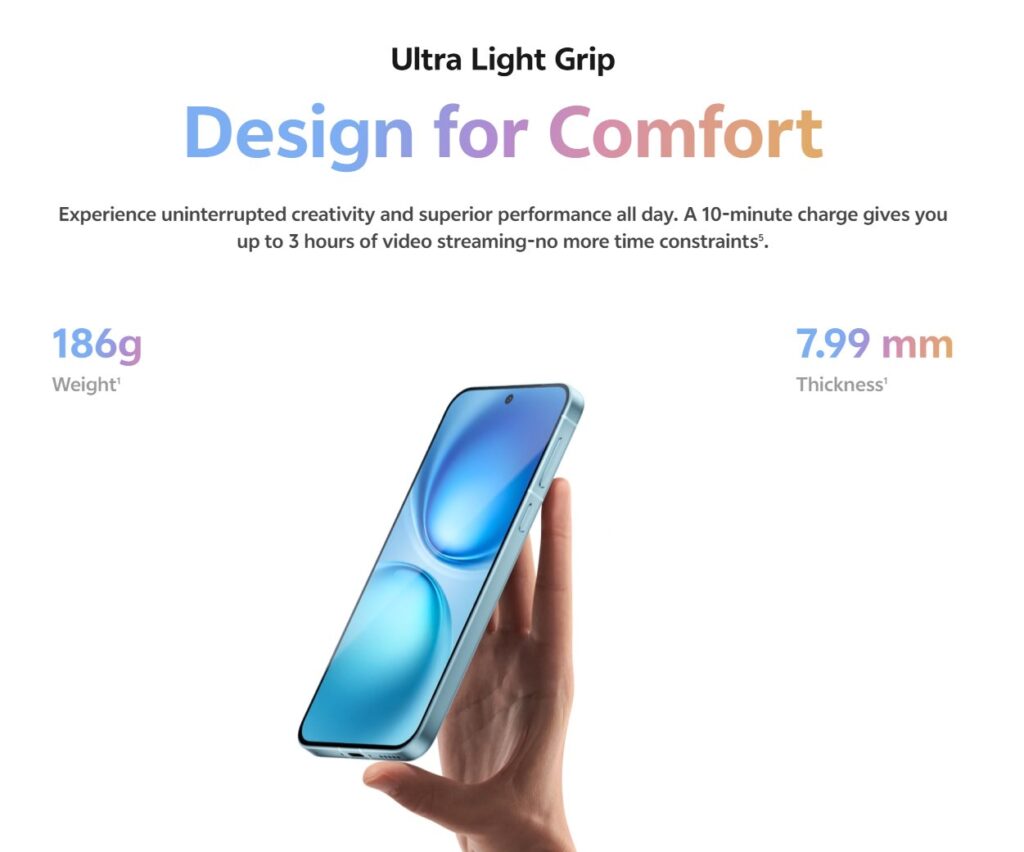Vivo X200 FE thickness, weight
