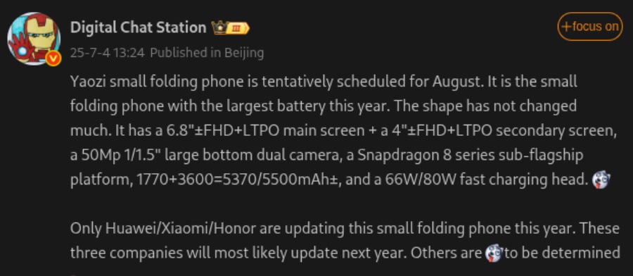 Honor Magic V Flip 2 leak hints at the biggest battery ever in a clamshell foldable