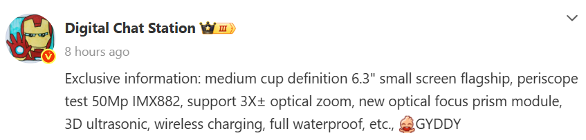 Vivo X300 Pro Mini specs leak by DCS