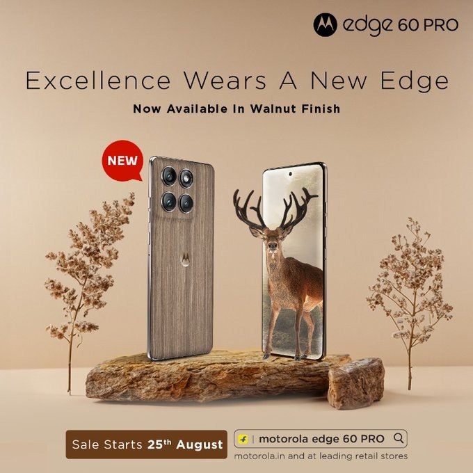Motorola Edge 60 Pro Walnut Finish