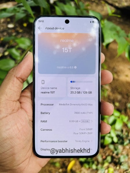 Realme 15T с батареей 7000 мА·ч и «айфоноподобным» дизайном засветился в утечке Realme 15T с батареей 7000 мА·ч и «айфоноподобным» дизайном засветился в утечке