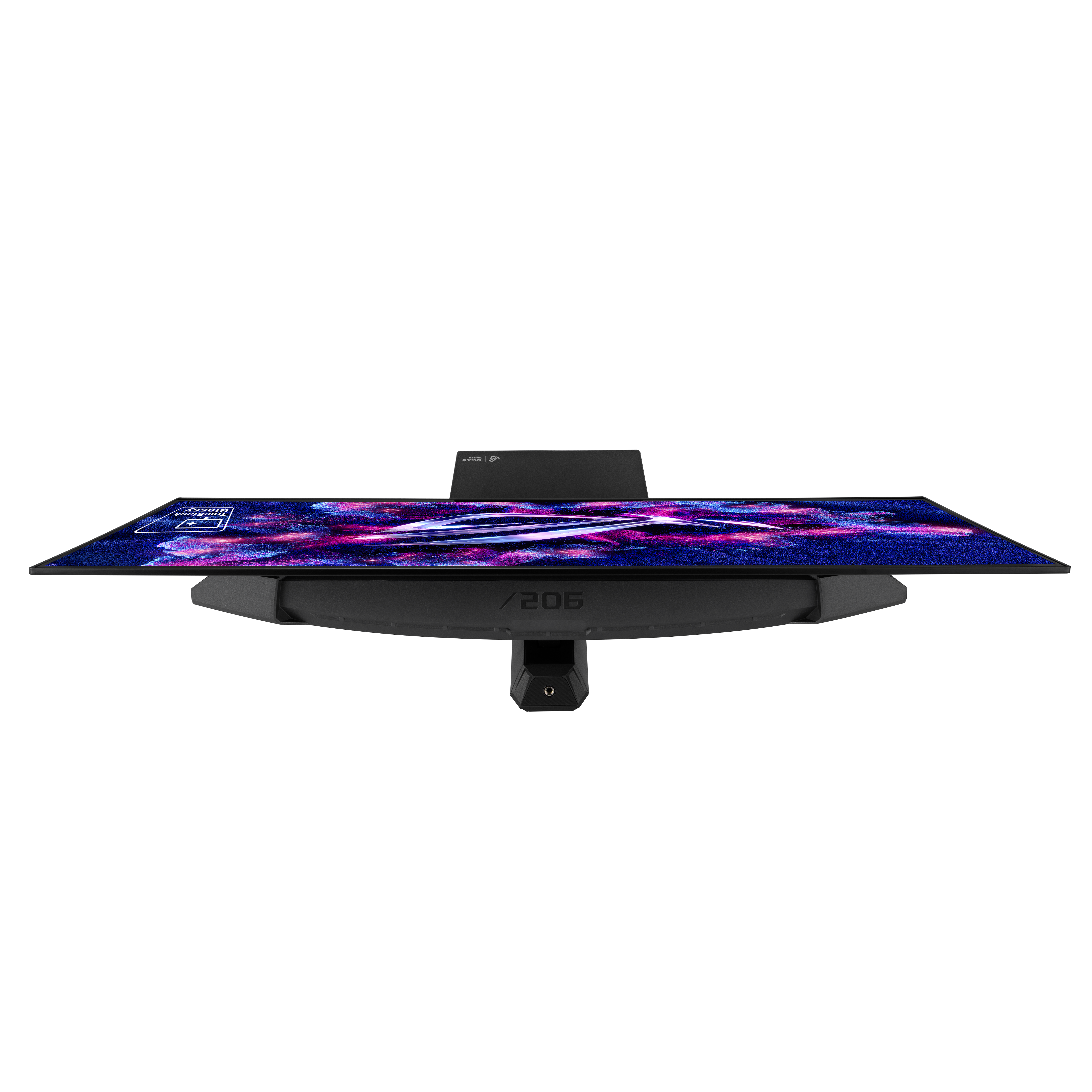 ASUS ROG logo on the top of the monitor