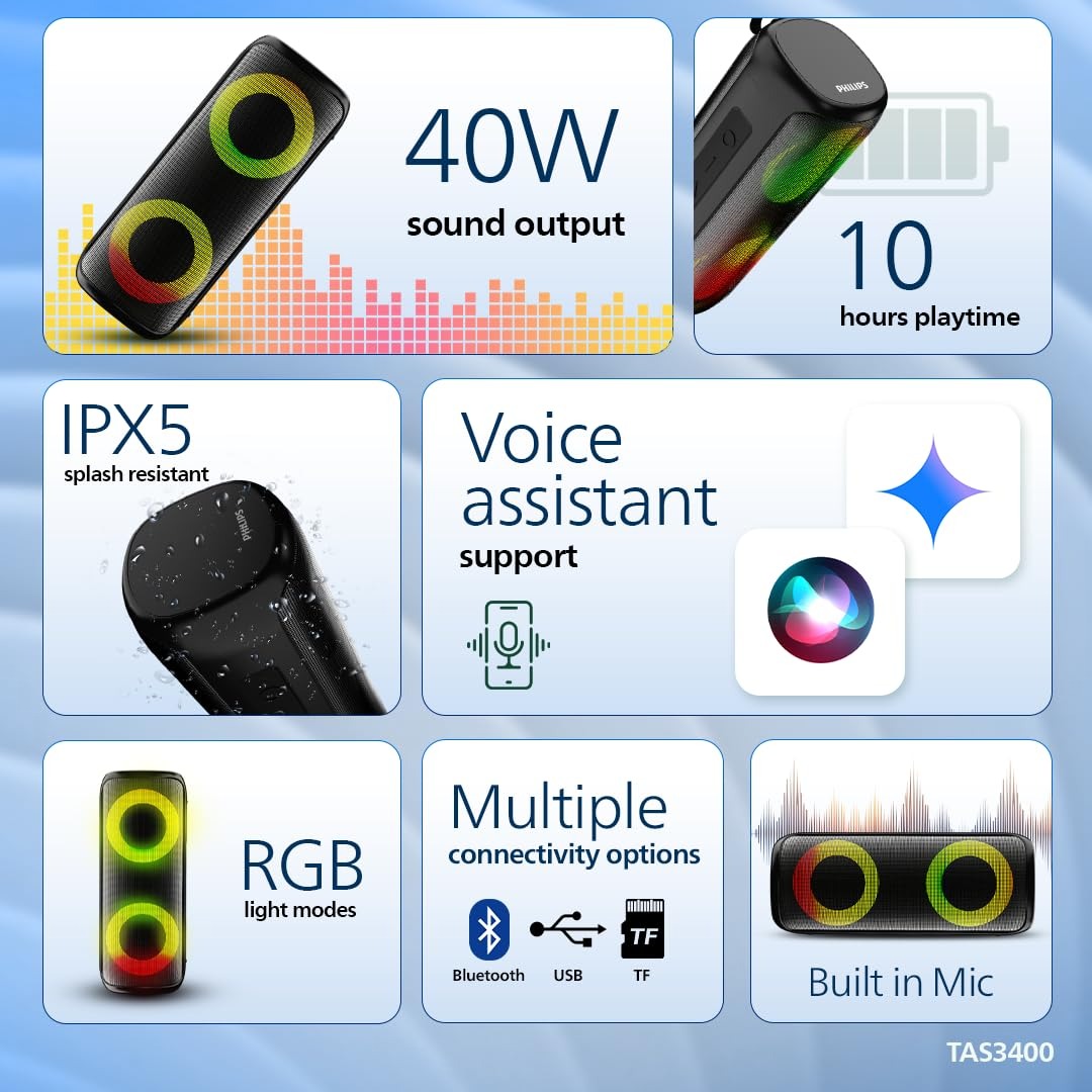 Philips TAS3400 Wireless Bluetooth Speaker