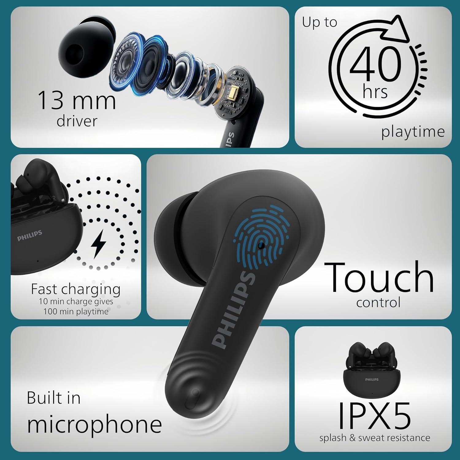 Philips TAT1269 TWS Earbuds