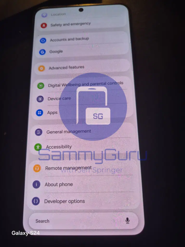 One UI 8.5 settings