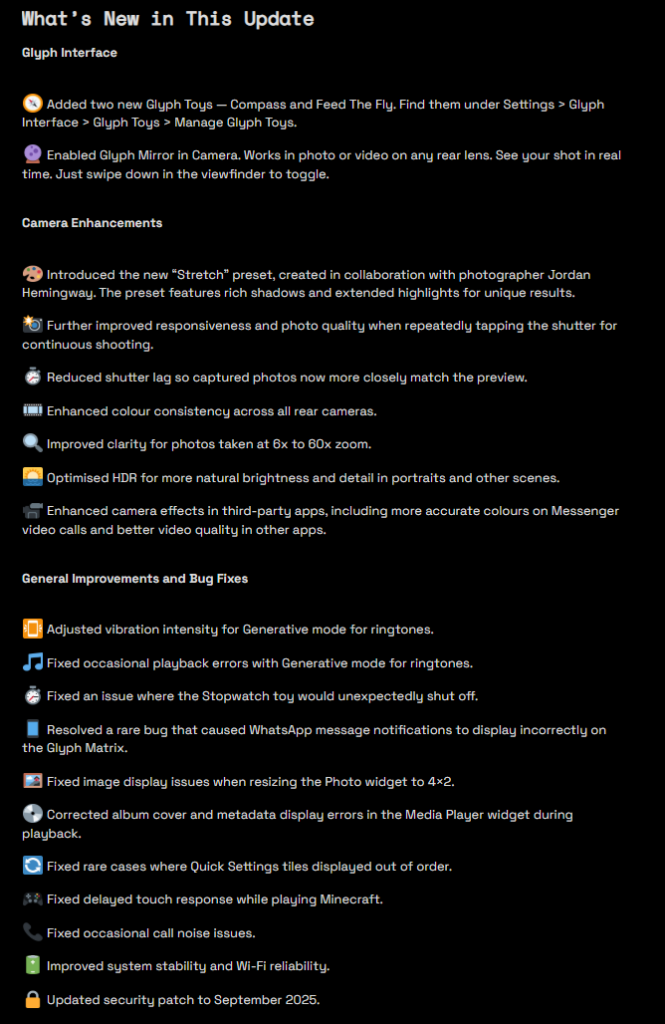 Nothing Phone (3) - Nothing OS V3.5-250829-1700