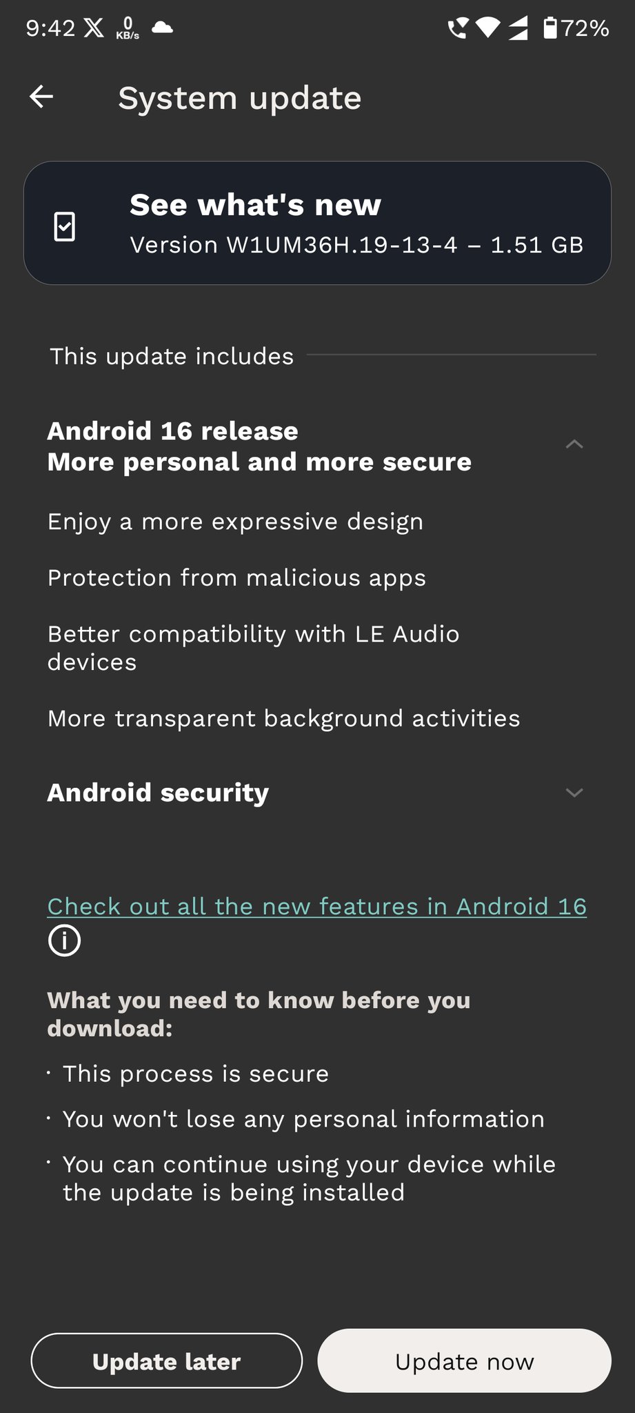 Moto Edge 50 Pro Android 16 update