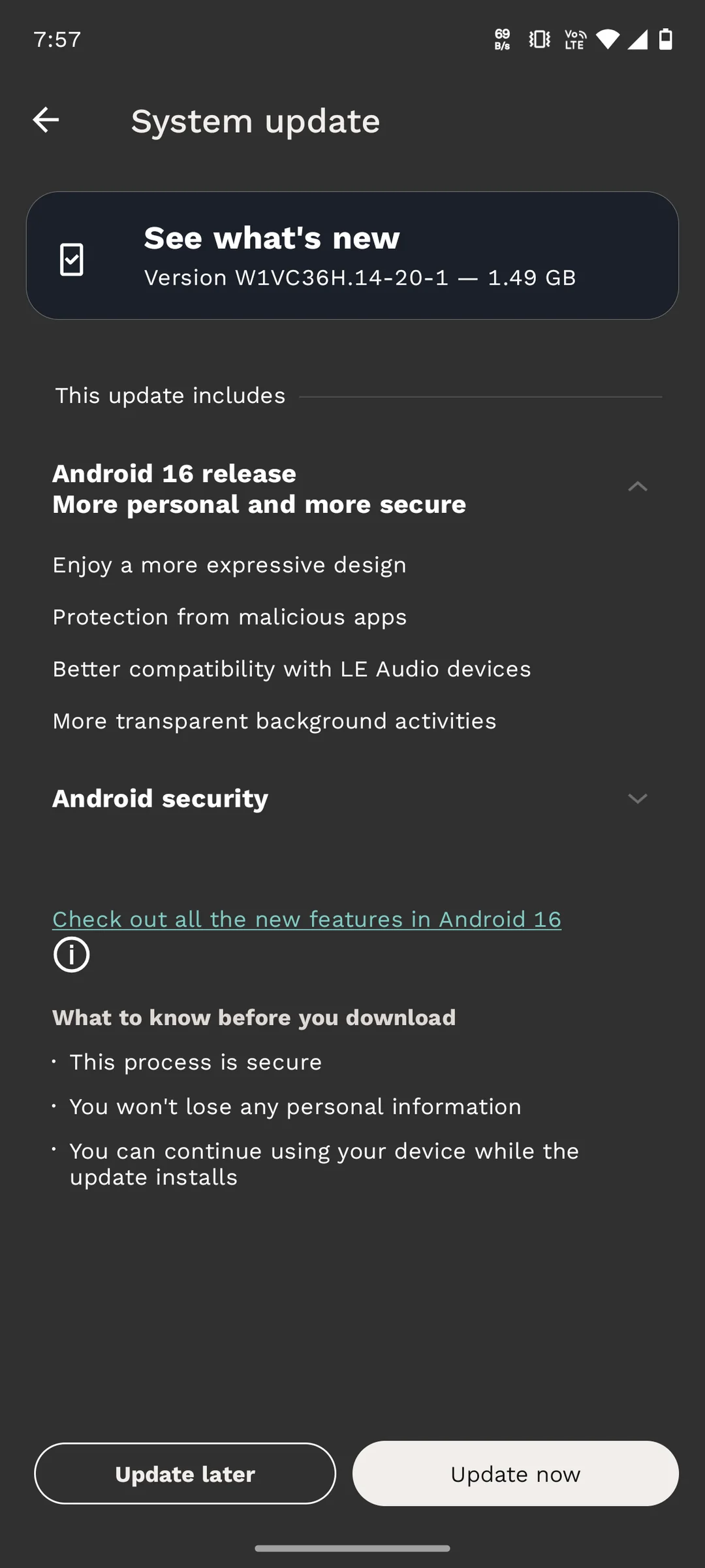 Motorola Edge 60 Fusion Android 16 update