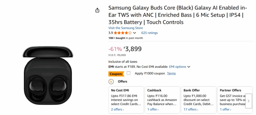 Samsung Galaxy Buds Core deals