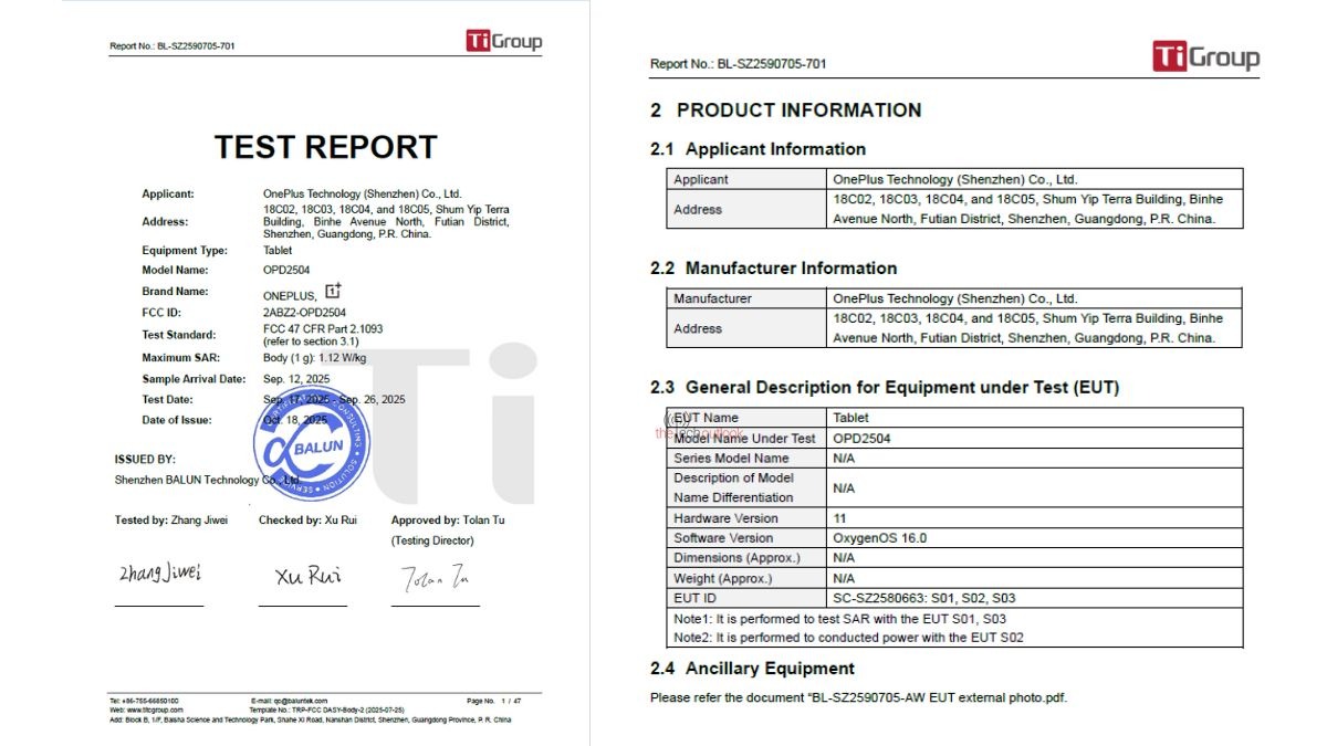 OnePlus Pad Go 2 (OPD2504)