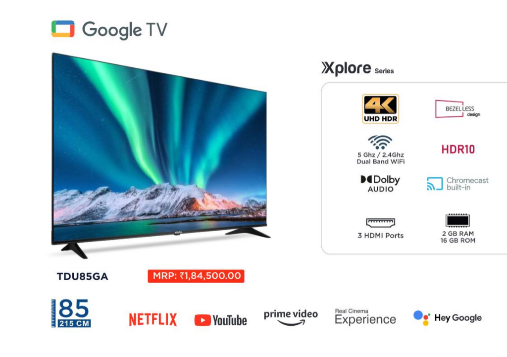 Elista TDU85GA 4K Google TV