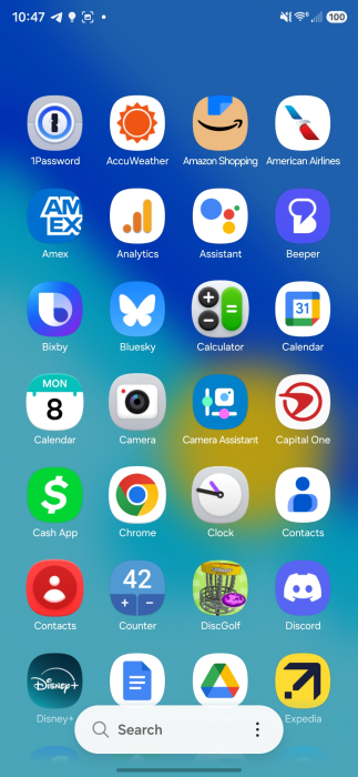 One UI 8.5 - apps menu