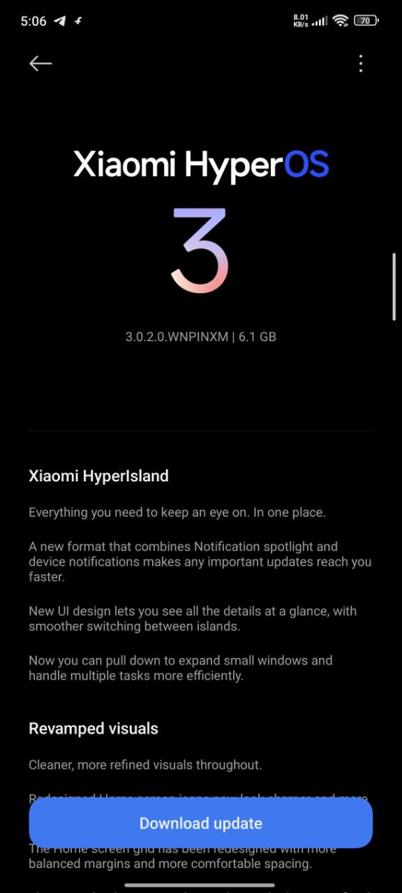 Poco F6 HyperOS 3 update changelog