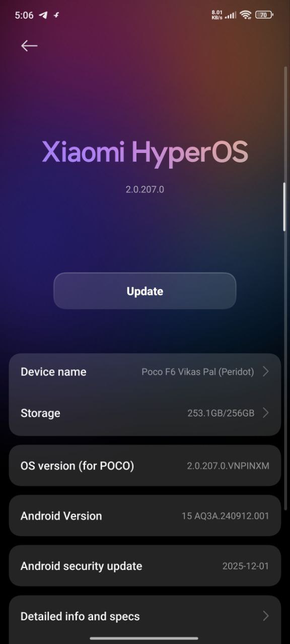 Poco F6 HyperOS 3 update