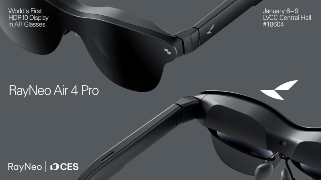 TCL unveils RayNeo Air 4 Pro at CES 2026, the world’s first HDR10 AR glasses - Gizmochina